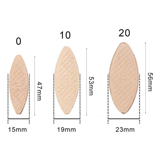 100Pcs Wood Biscuits Solid Wood Wide Applications Multiple DIY Sturdy Durable Wood Jointing Biscuits