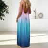 Women's Fashion Backless Spaghetti Strap Casual Loose Gradient Print Dress