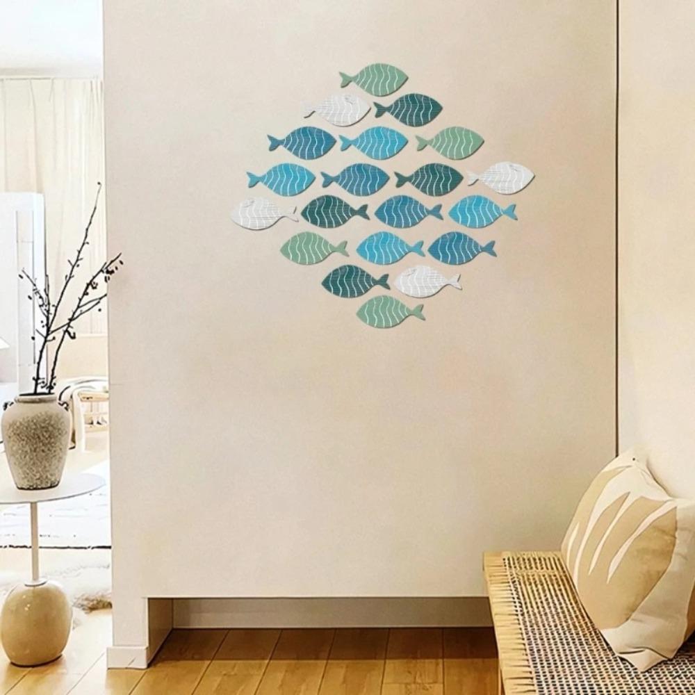 20pcs Wall Art Coastal Beach Fish Pendant Hand Carved Ocean Animal Signs  Hawaiian