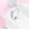 Copper Cute Cat Paw Chain Open Ring For Women Pink Cz Inlaid Dainty Adjustable Animal Fine Jewelry Gift