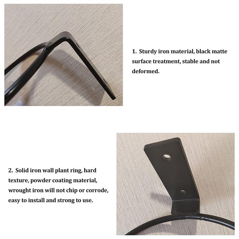 4/5/6 Zoll Wandmontage Ring Blumen Pflanzen Topf Halter Metall Pflanzgefäß Haken Aufhänger Wandhalterung Pflanzgefäße Aufbewahrungsregal Haus Garten Wand