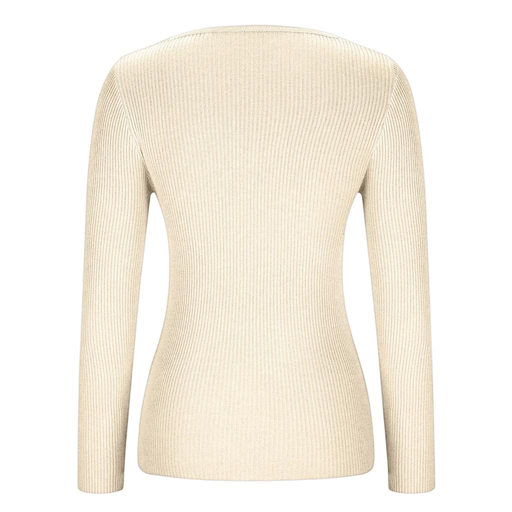 Women's Fashion Twisted V-Neck Slim T-Shirt Long Sleeve Pullover Solid Colour Top