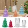 1Pc DIY Crystal Epoxy Resin Diagonal Striped Christmas Tree Ornament Mold Origami Striped Christmas Tree Candle Mold