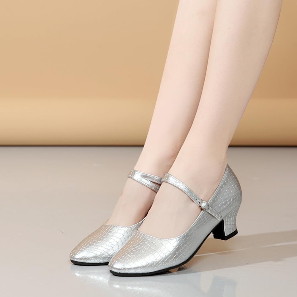 [Gengzee] Latin Dance Shoes for Women - Modern, Ballroom, Sport Dance Shoes, Stage Shoes, Practice Shoes, Jazz Shoes, Dance Sneakers, Mid-Heel Latin D