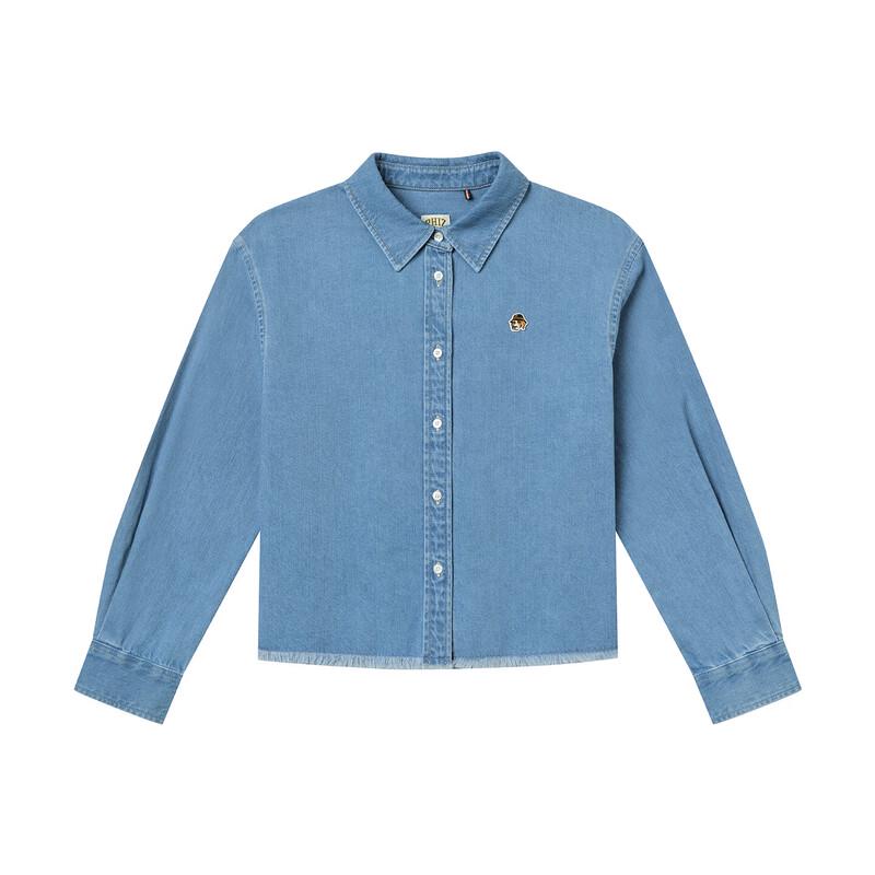 HAZZYS Women's PHIZ Series Washed Denim Long-Sleeve Shirt