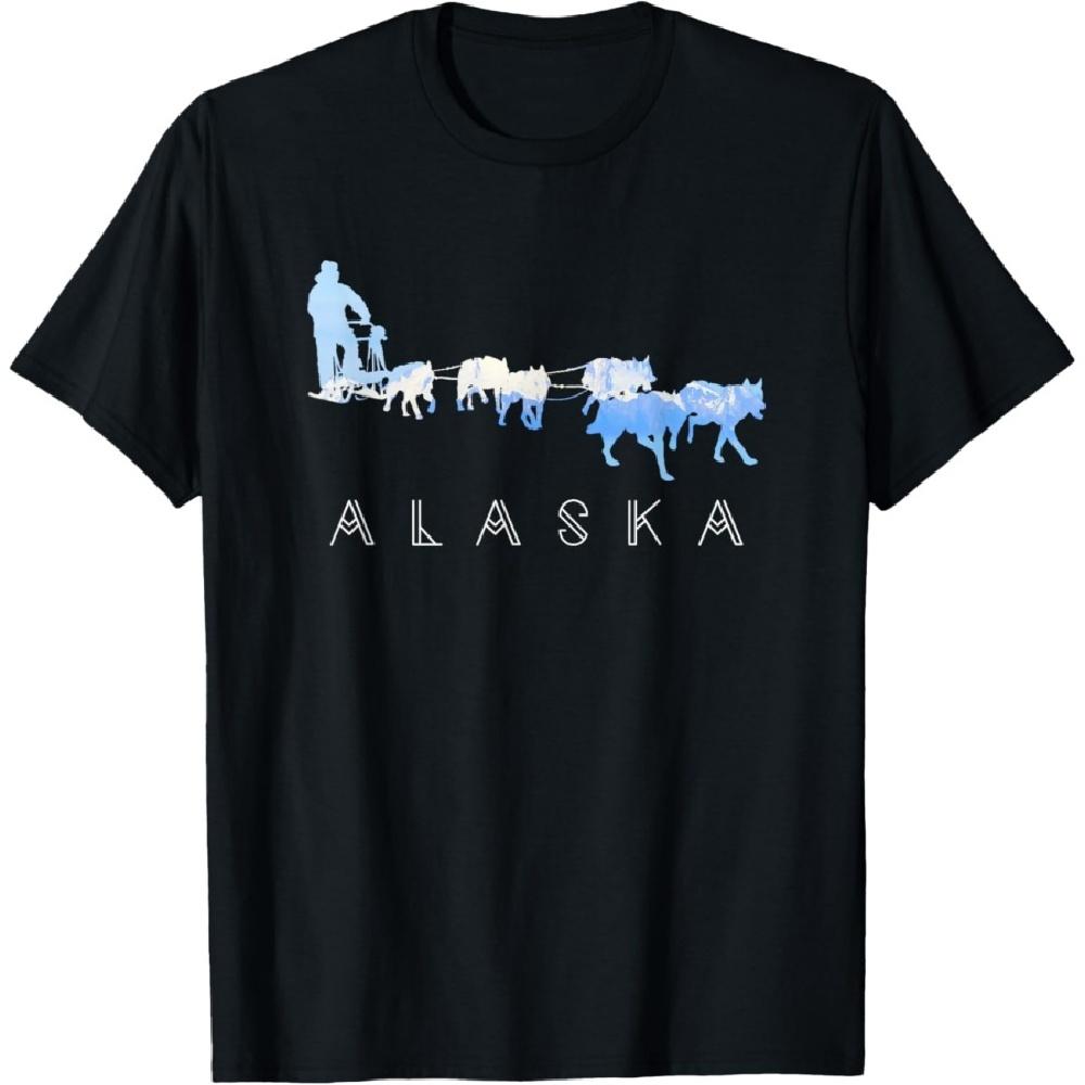 

Alaska Sled Dogs Mushing - Sled Dog Team Snow Mountain Scene Men Women Girls Kids T-Shirt S