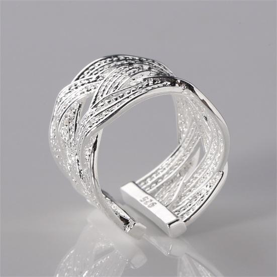 Ring Opening Ethnic Style Artificial Silver Plated Women Fashion Mesh Finger Ring for Wedding Party