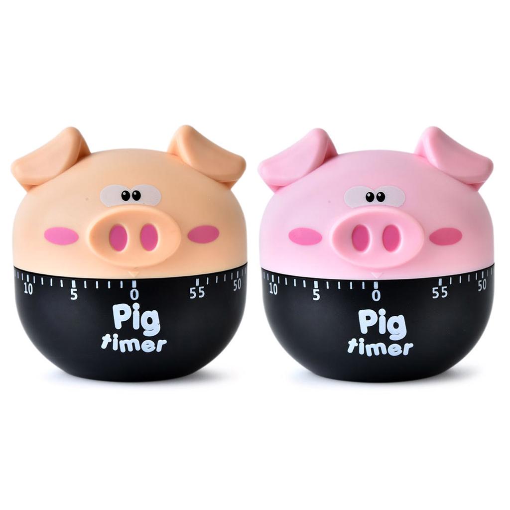 Timer Meccanico da Cucina 360° Rotante Conto alla Rovescia Sveglia Forte Timer Carino per Promemoria Gestione del Tempo Forma di Maiale Tempo Manuale