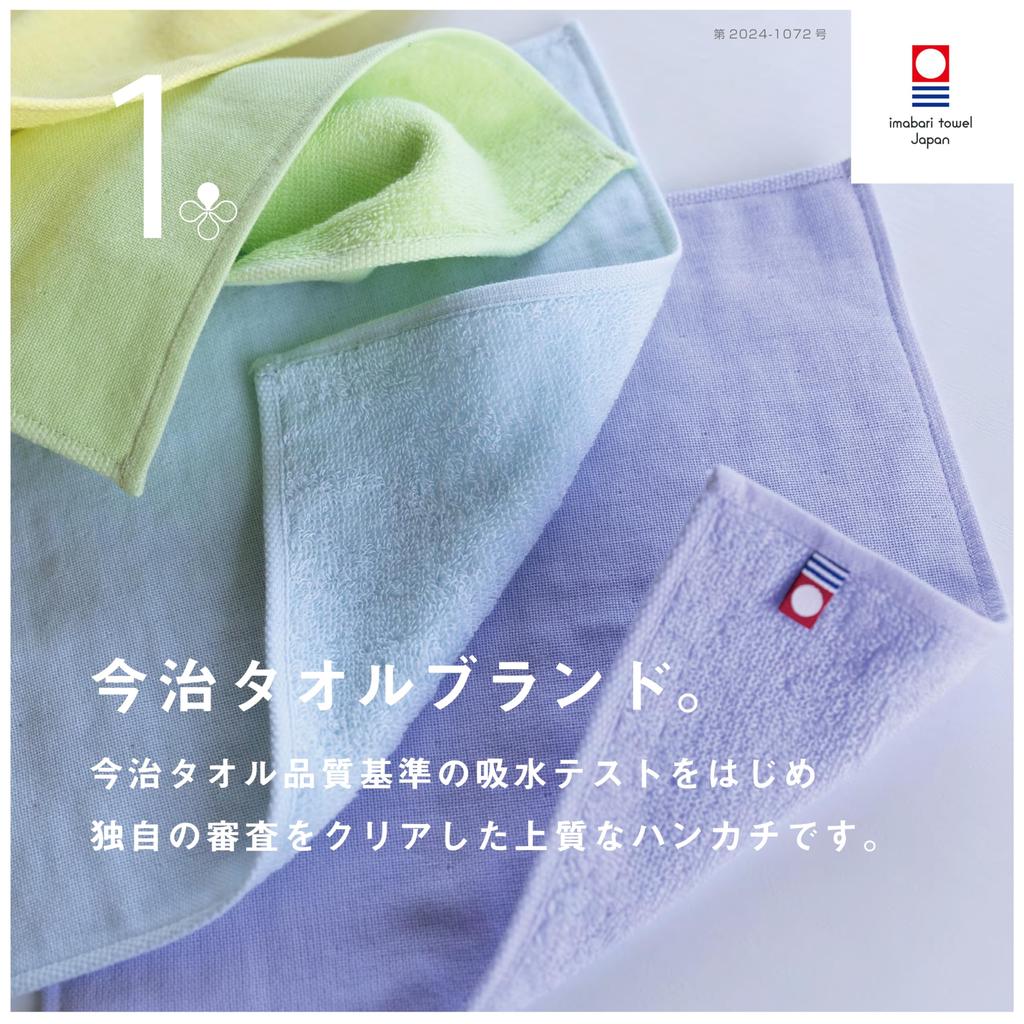 Top Factory Imabari Hanairo Plain Handkerchief 25 x 25cm Imabari Towel Brand Certified 100% Cotton Gauze Terry Cloth Women's Gift Small Gift