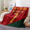 1PC Custom Name CR7 Patterned Flannel Blanket Suitable For All Seasons for Home Decor Warmth and Comfort Gifts Holiday Present -HE53