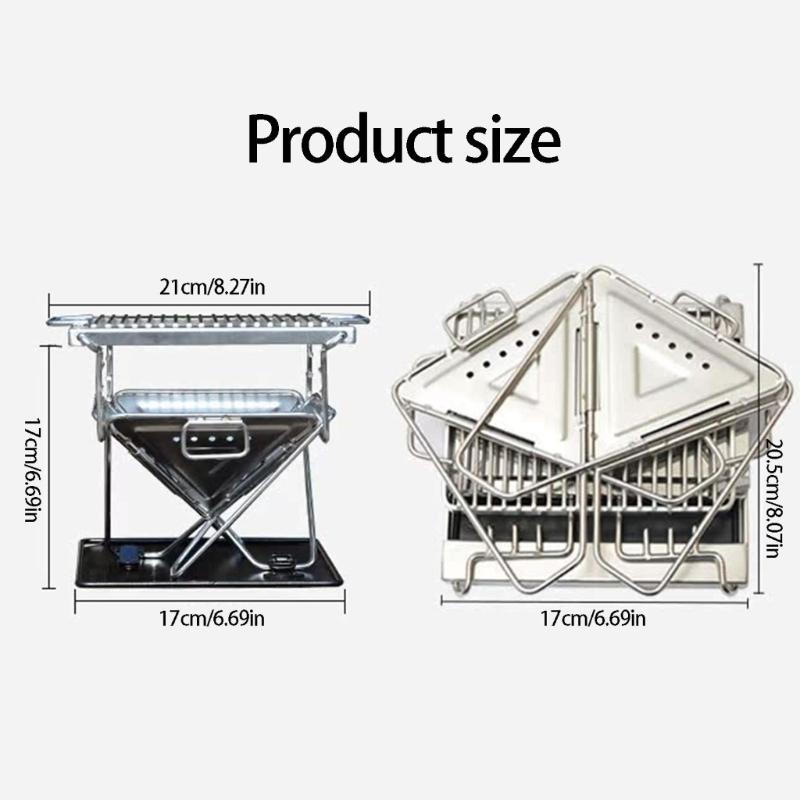 Wind Resistant Outdoor Folding Stove Stable Cooking Performancex When Folded Efficient Combustion Various Setting