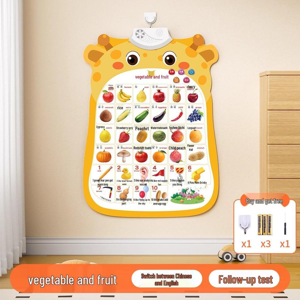 Early Learning Sound Chart: Educational Wall Sticker for Infant and Toddler Cognitive Development and Character Recognition