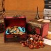 1Pc Antique Mini Wood Treasure Chest Storage Box Jewelry Organizer Box Gift Box Chinese Classical Antique Small Box