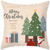 Merry Christmas Cushion Cover Santa Claus Elk Pillow Cover Living Room Sofa Home Room Decorations