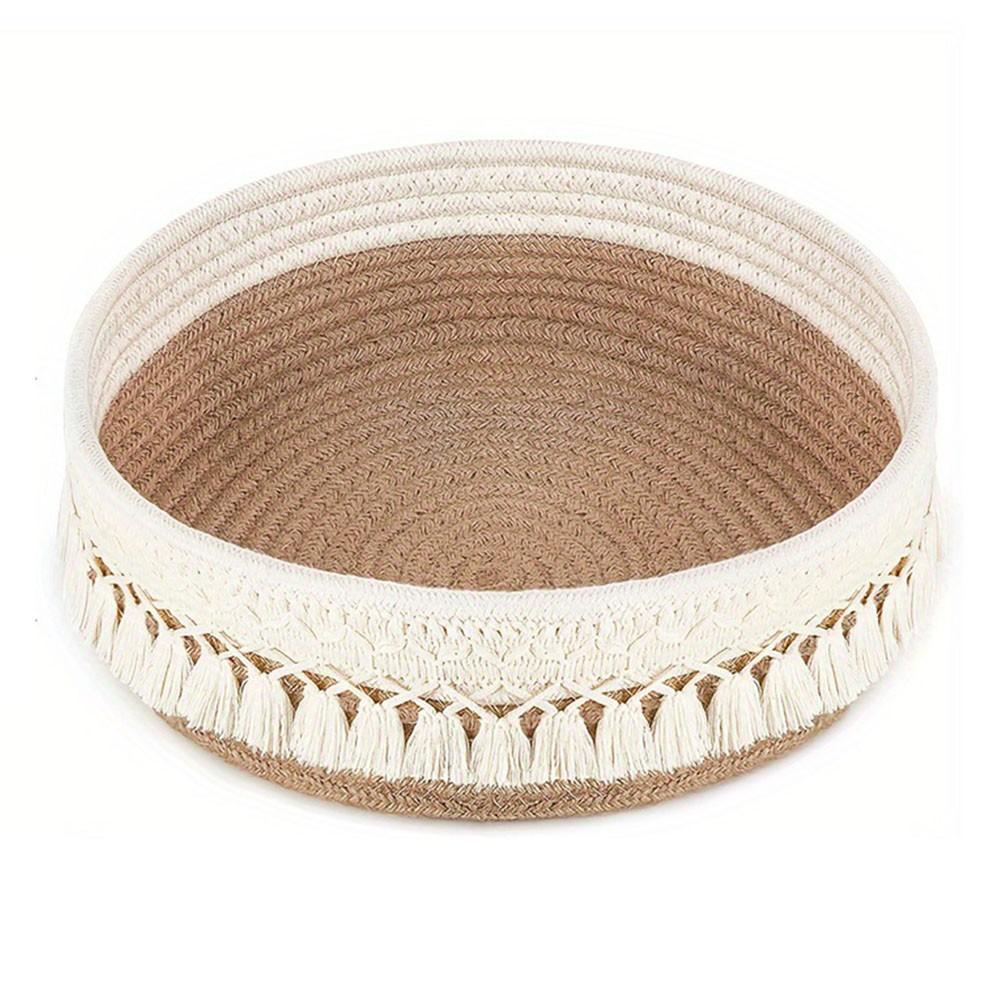 Cotton Storage Basket Tassel Organizer Elegant Home Storage