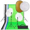 VidaXL Photo Studio Kit with Lighting Backdrop and Reflector Photography Light Background System Kit 3094732