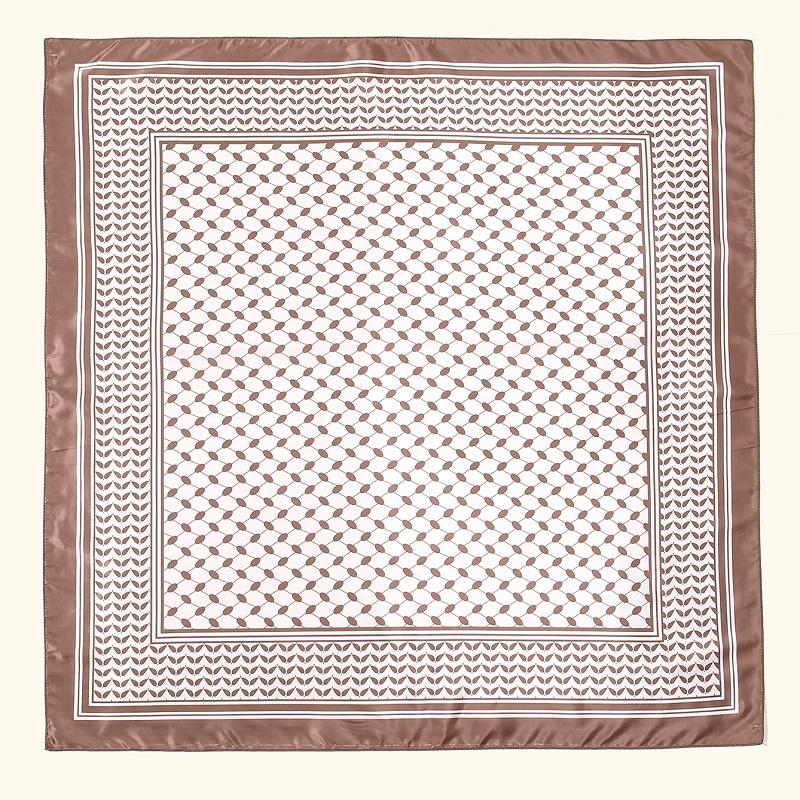 Newest Arabic Satin Silk Square Scarf Printed Muslim Women Hijab Headscarf Ladies Elegant Casual Headband Hair Scarf