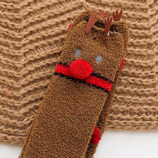 Christmas Thigh High Fuzzy Socks for Women Cute Cartoon Over The Knee Socks Winter Long Leg Warm Fluffy Stockings