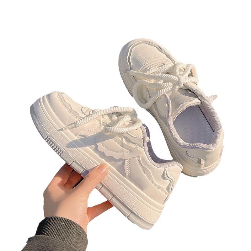 Milk fufu with wings little white shoes women's 2025 spring new thick baseplate shoes women's niche versatile casual shoes sports shoes