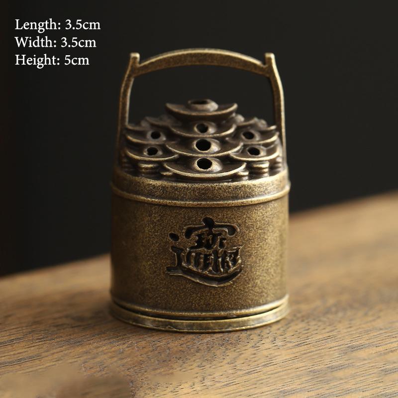 Vintage Alloy Incense Burner Stick Holder Three Legged Hollow Out Mini Sandalwood Censer Incense Burner Home Decoration