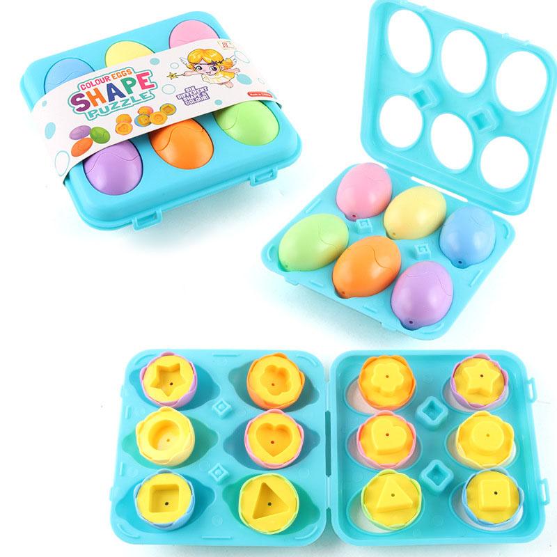 Uovo giocattolo per l'educazione precoce per bambini, uovo da accoppiare, puzzle, uovo rotante, abbinamento colori, giocattolo uovo