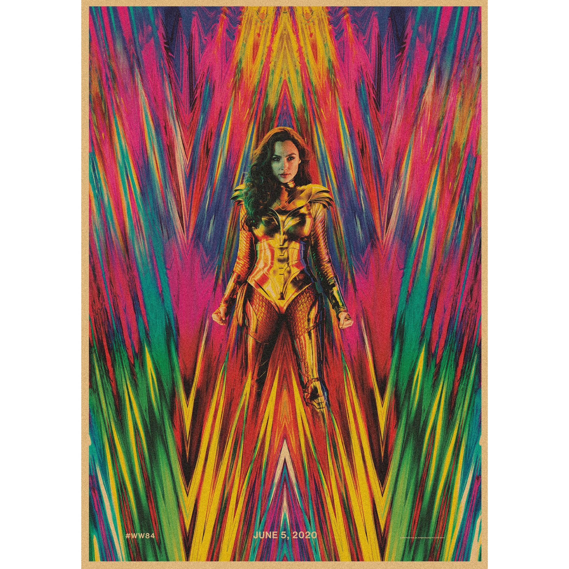 

Wonder Woman 1984 Vintage Movie Poster - Retro Kraft Paper Wall Art 29.7X42cm (A3 size)