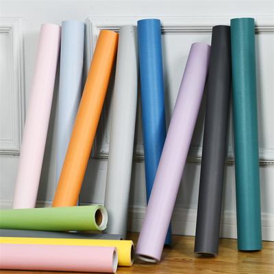 Papier peint auto-adhésif Macarons de couleur unie, imperméable et résistant à l'humidité, autocollant mural de rénovation de chambre à coucher et de salon, décoration de maison