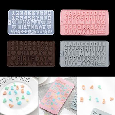 Buchstabenform Alphabet Zahl Silikonformen Kristallanhänger Epoxidharzform für DIY Harzhandwerk Schmuckherstellung Zubehör