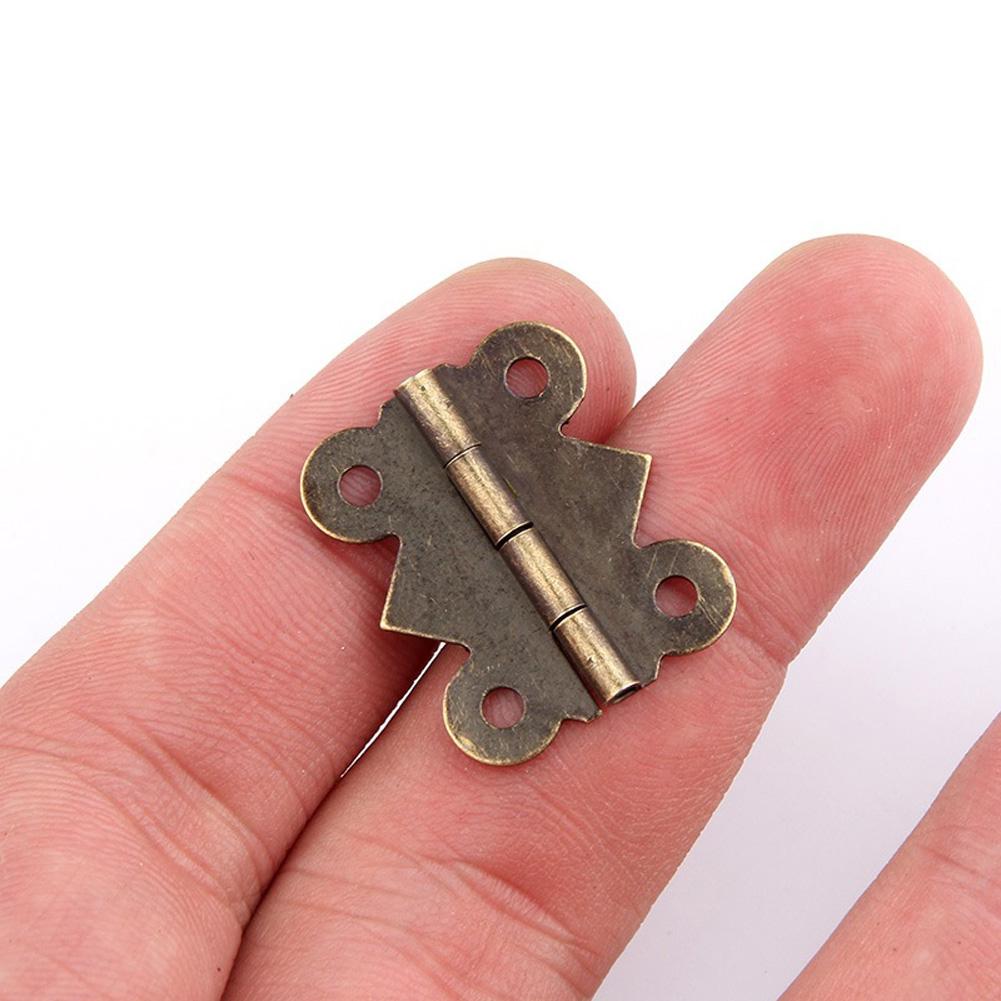 10pcs set Door Hinges Bronze Cabinet Drawer Jewelry Box Decorate Hinge for Furniture Hardware
