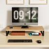 Desktop Monitor Riser Stand with Keyboard Tray and Storage Rack