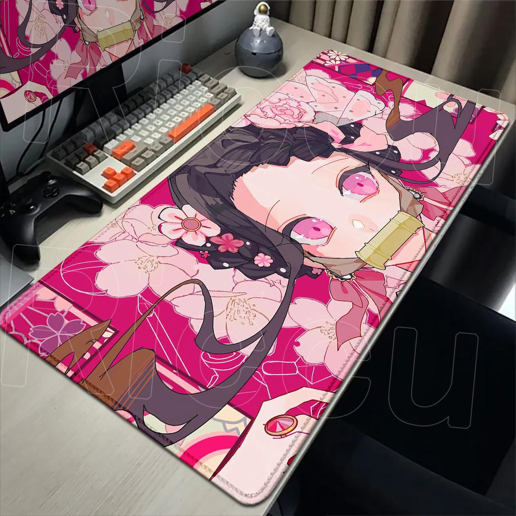 New Kawaii Girl Nezuko Kamado Mouse Pad Laptop Anime HD Print Gaming Keyboard Carpet Demon Slayer Mousepad PC Cute Game Desk Mat