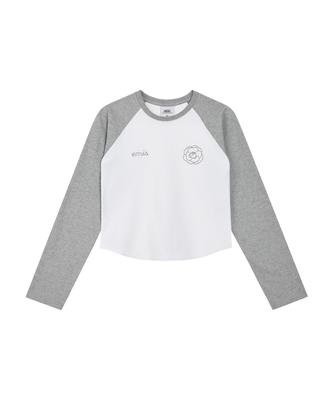 Imiseu (Womens) Rose Raglan T-Shirt-White