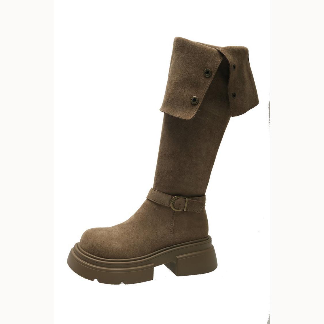 

Сапоги до колена Коричневые сапоги Женские осенние и зимние сапоги на высоком каблуке Универсальные и тонкие высокие сапоги в рыцарском стиле 39 хаки