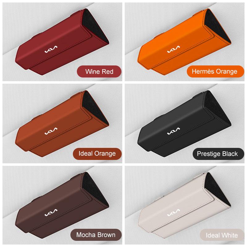BBDS7 Leather Car Glasses Case Portable for KIA Ceed Forte Cerato K3 GTLine Seltos Sportage Sorento Visor Sunglasses Box Accessories