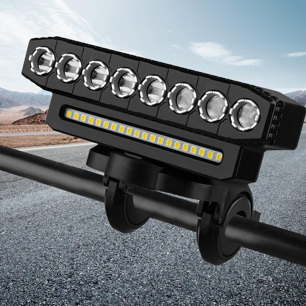 LED Bike Headlight Driving Fog Lights with 130DB Bell Bicycle Front Light Power Bank 6 Light Modes for Mountain Road Bike