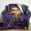 Name Custom Minnesota Vikings Logos Print Flannel Blanket High Quality Warm Comfortable Cover for All Seasons Perfect for Gifts Home Decor