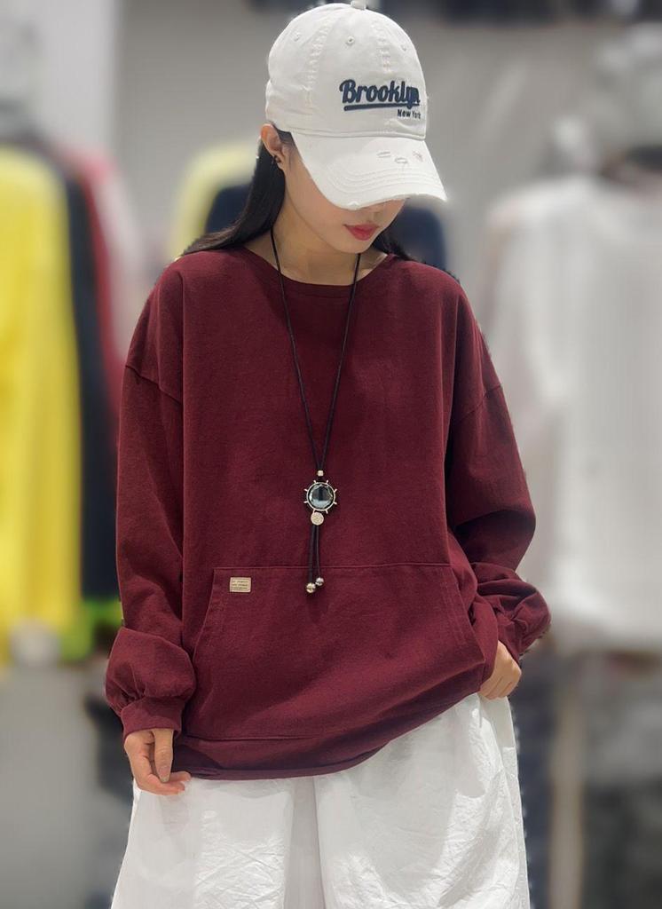 Women's Ripped Design Brushed Washable Sweatshirt with Pockets (Winter 2025)