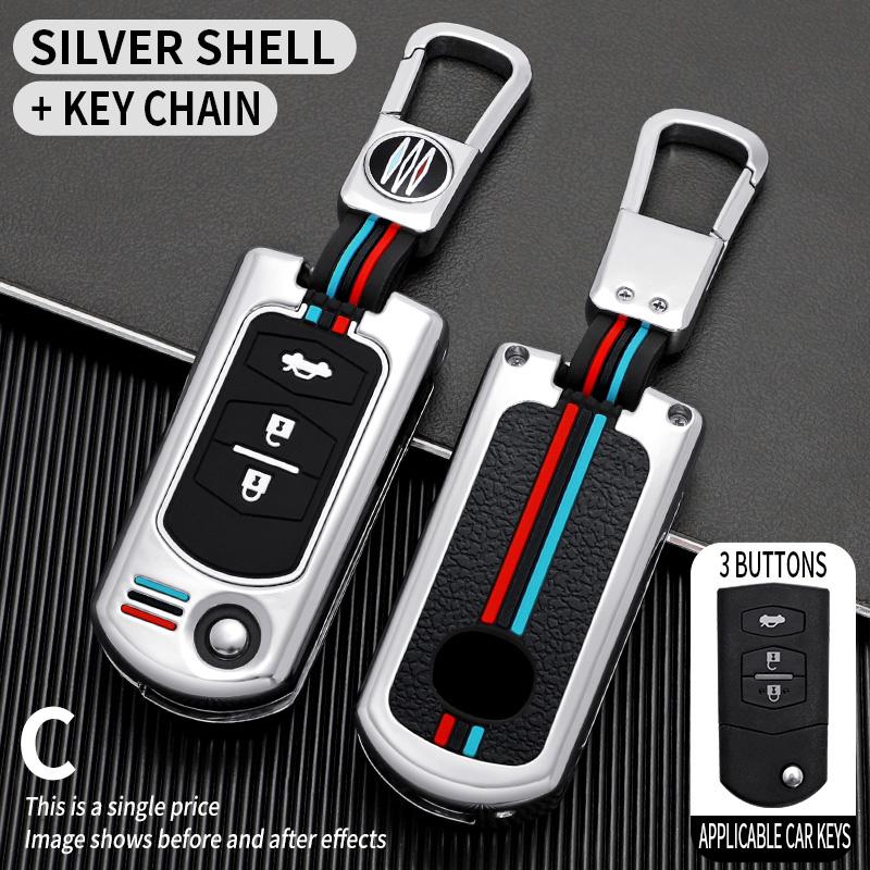 

Interior Mouldings Car Flip Key Case Cover Shell For Mazda 3 5 6 Series M6 RX8 MX5 2 3 Buttons Smart Keyless Key Protector Fob B