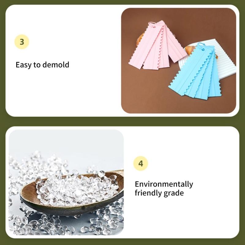 4Pcs Cake Baking Scraper Spatulas Cream Scraper with Irregular Teeth Edges Fondant Cake Slicer Pastry Cutters Tool
