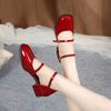 White Mary Jane Sandals Women's Summer New Mid-heel Shoes with Skirts, Small Leather Shoes Are Versatile In Summer