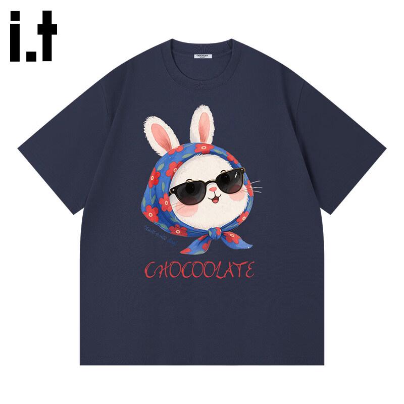 CHOCOOLATEit Women s Rabbit Print Cotton T-Shirt 2XL