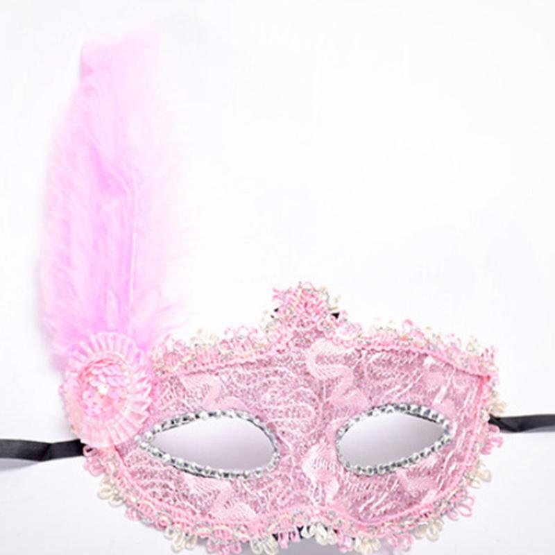 Masquerade Mask Wedding Carnival Party Performance Costumes Sex Lady Lace Mask Venice Feather Sexy Halloween Mask Gift