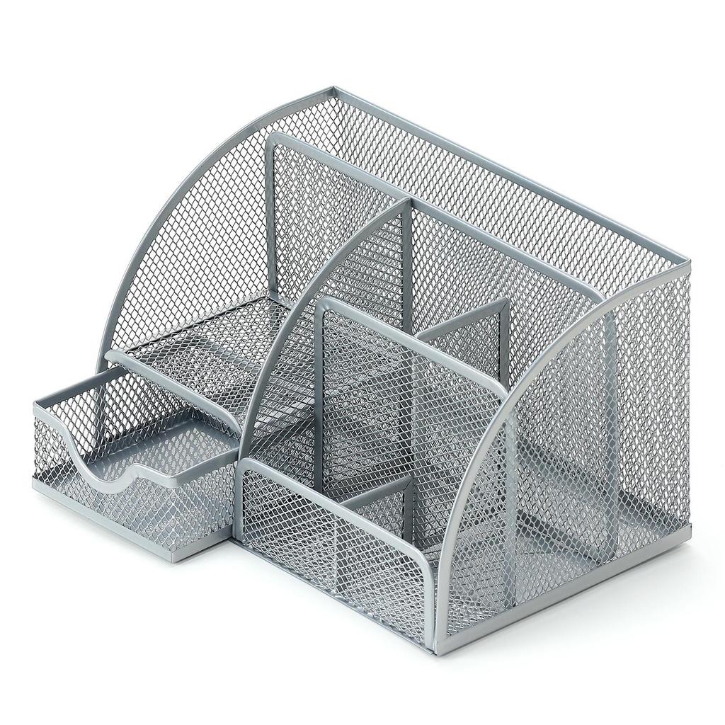 Multifunctional Creative Metal Pen Holder - Desktop Storage Box for Office Supplies