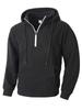Men's Thick Hooded Sweatshirt, Stand Collar Half-Zip, Long Sleeve, Autumn/Winter, European Size, Casual Style.