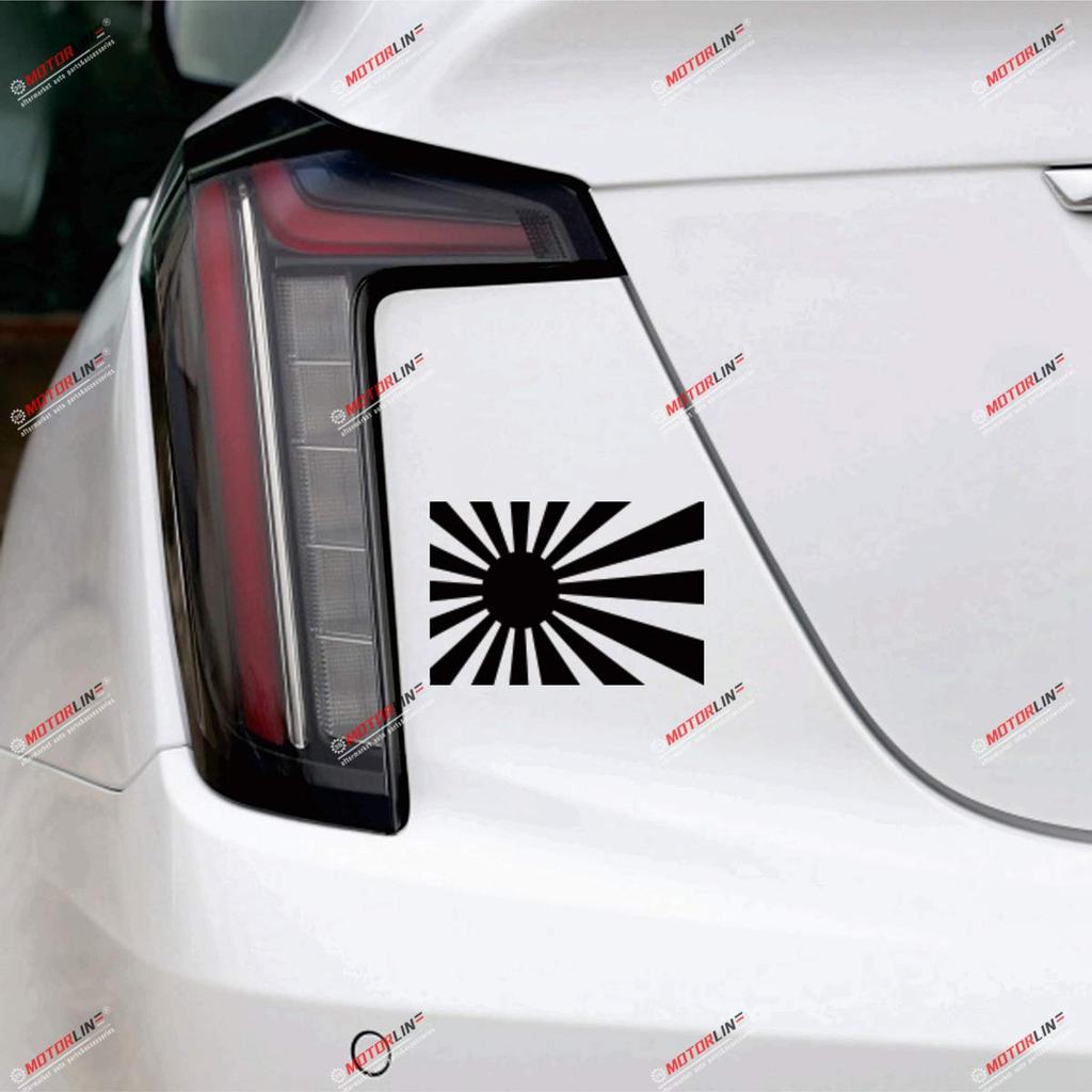 2 ks Černá 4" Japonská vlajka vycházejícího slunce Variace Japonské námořnictvo Auto Vinylová nálepka