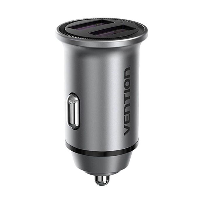 Autoladegerät - VENTION - FFEH0 - 2 USB-A-Anschlüsse 30W - Aluminium - Schnellladung QC 3.0