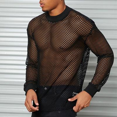 Erkekler File Gömlek Erkek File Üst Örgü Şeffaf Kas T-Shirt Net Fanila Üst