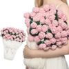 60/80/110/160cm Finished Rose Bouquet Blanket Knitted Nap Throw Blanket Gift for Girlfriend Best Friend Holiday Present with Gift bag
