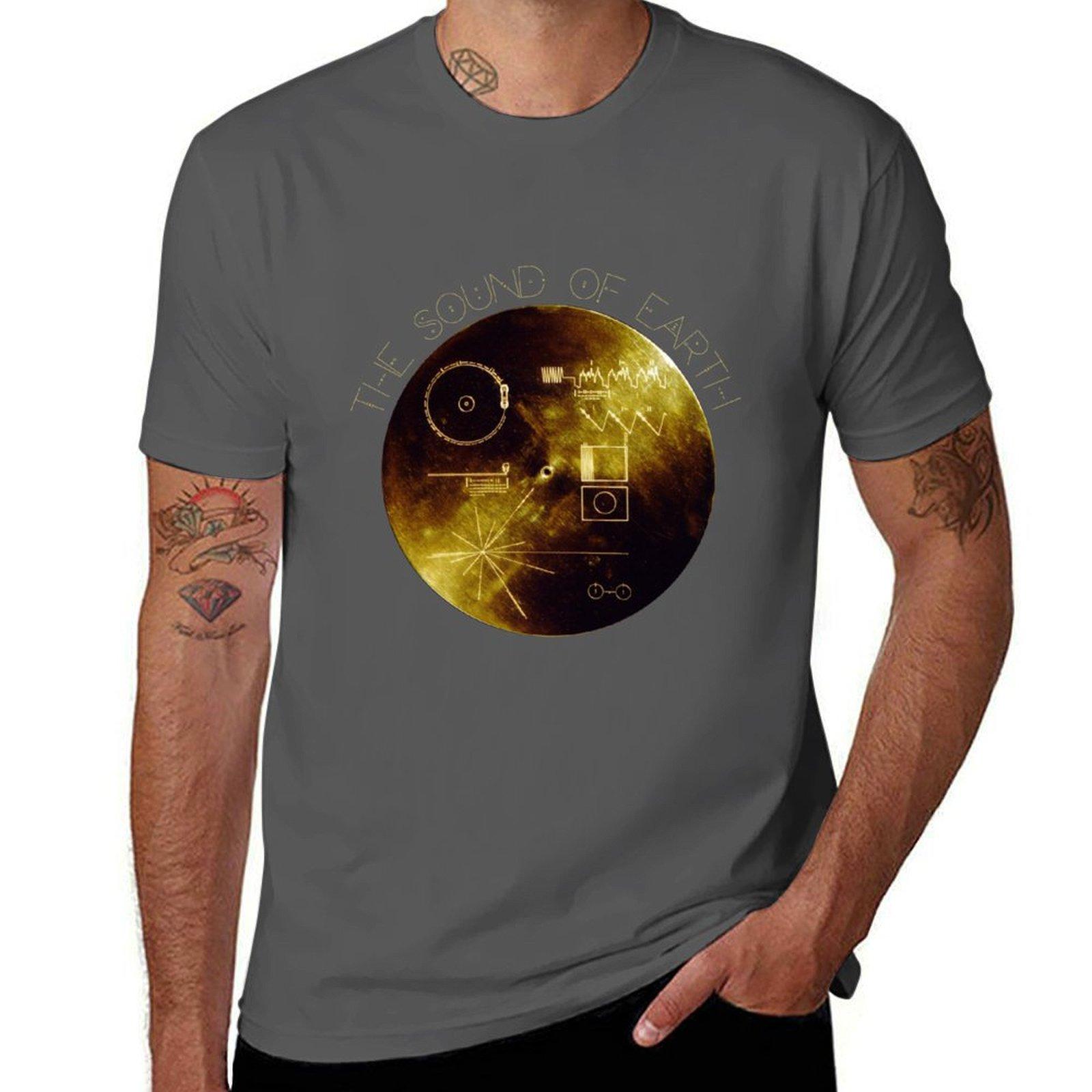 

The Voyager Golden Record T-Shirt plain oversizeds summer tops mens clothes 4XL