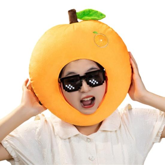 Foto clona Jasné barevné tvar ovoce jídlo Měkká plyšová pokrývka hlavy Otvor pro obličej Kostým internetové celebrity Párty rekvizita